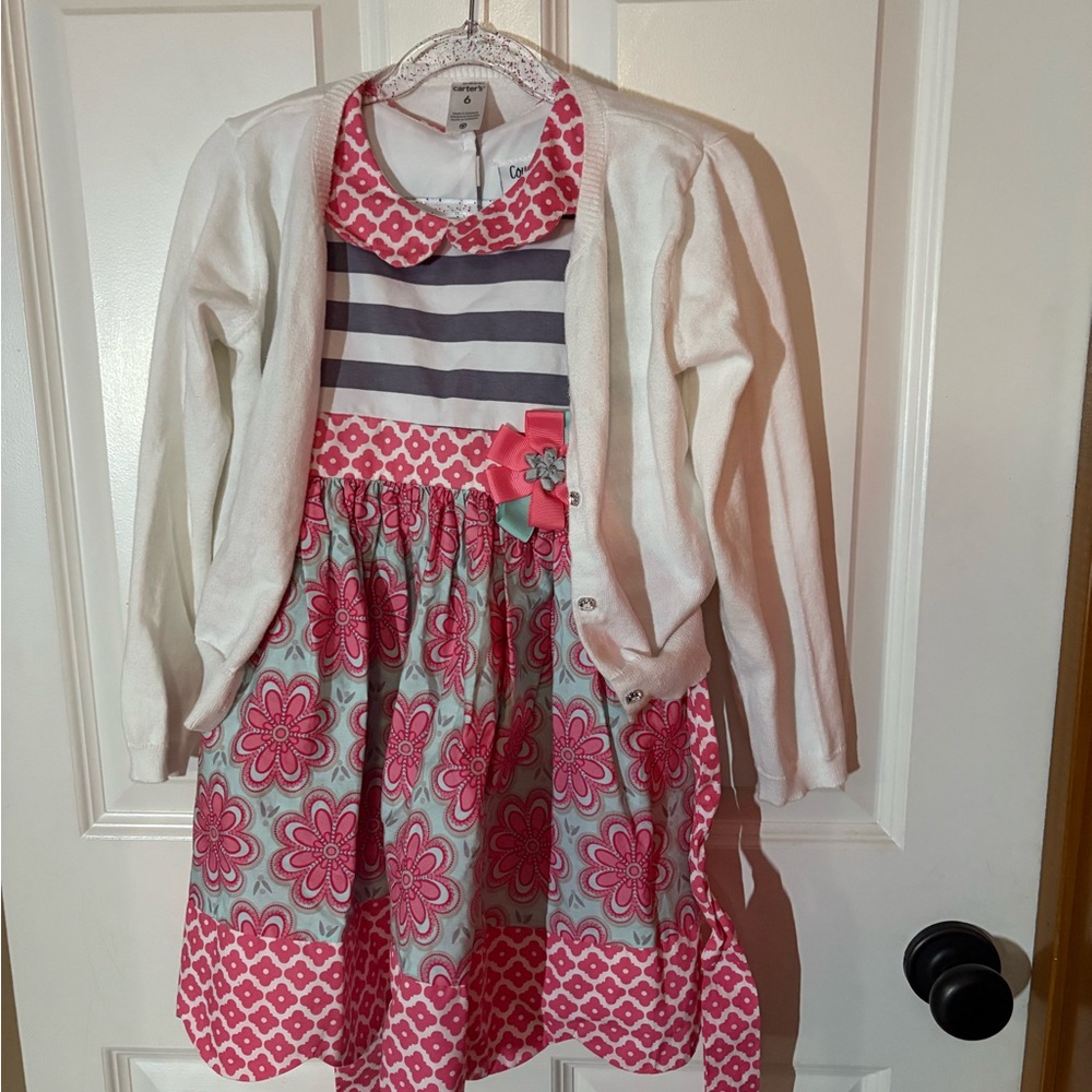 Girls dress, cardigan and sunglasses